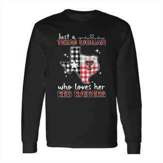 Texas Tech Red Raiders Woman Checkered Pattern State Map Long Sleeve T-Shirt | Favorety