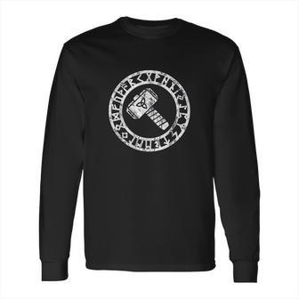 Thors Hammer Runes Circle Celtic Norse Nordic Symbol Long Sleeve T-Shirt | Favorety AU