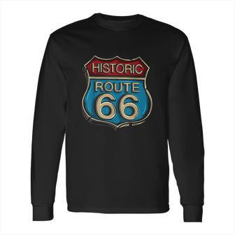 Historic Route 66 Road Sign Highway Long Sleeve T-Shirt | Favorety AU