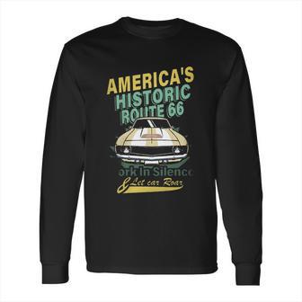 Historic Route 66 Work In Silence Aesthetic Gift 2022 Long Sleeve T-Shirt | Favorety UK