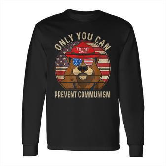 Trump Bear 45 47 Maga 2024 Only You Can Prevent Communism Long Sleeve T-Shirt | Favorety