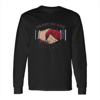 Trust No One American Traditional Tattoo Handshake Long Sleeve T-Shirt | Favorety DE