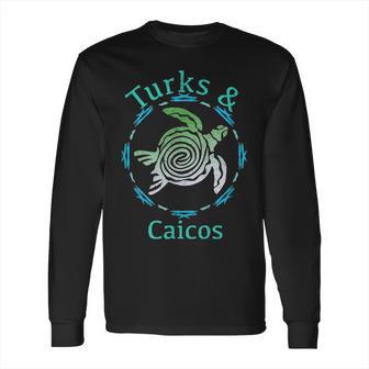 Turks & Caicos Vintage Tribal Turtle Gift T Long Sleeve T-Shirt | Favorety AU