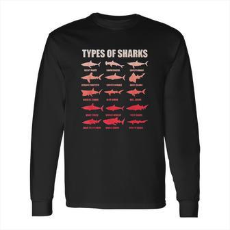 Types Of Sharks 15 Great White Hammerhead Marine Bio Long Sleeve T-Shirt | Favorety AU