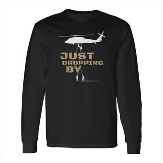 U60 Black Hawk Helicopter Rappelling Abseiling Soldiers Long Sleeve T-Shirt | Favorety UK