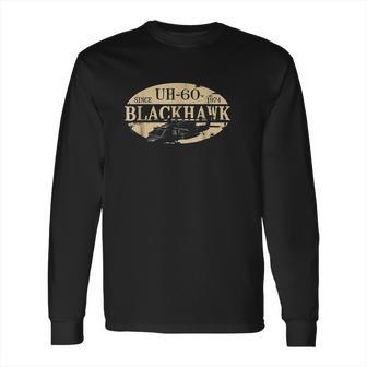 Uh60 Blackhawk Helicopter Vintage Design Long Sleeve T-Shirt | Favorety CA