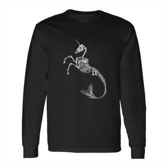 Unicorn Mermaid Skeleton Halloween Fantasy Art Long Sleeve T-Shirt | Favorety CA