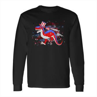 Usa Patriotic Presidential Dinosaur Long Sleeve T-Shirt | Favorety