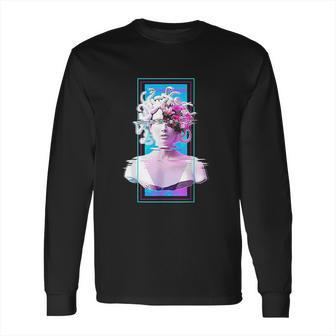 Vaporwave Medusa Statue Aesthetic Art Glitch Japanese Otaku Long Sleeve T-Shirt | Favorety AU