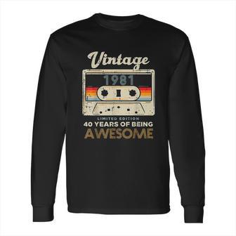 Vintage 1981 Cassette Tape 41 Awesome 41St Birthday Gift Long Sleeve T-Shirt | Favorety