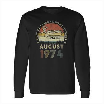 Vintage August 1974 Retro 47 Years Old 47Th Birthday Idea Long Sleeve T-Shirt | Favorety DE