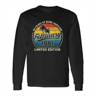 Vintage February 1981 Retro 41 Year Old 41St Birthday Gift Long Sleeve T-Shirt | Favorety CA