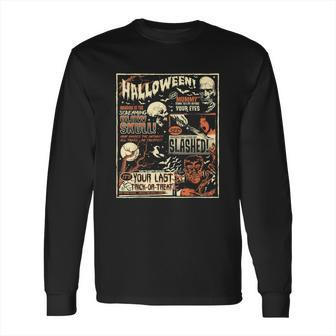 Vintage Horror Movie Shirts Poster Terror Old Time Halloween Long Sleeve T-Shirt | Favorety