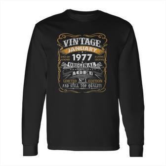 Vintage January 1977 45 Years Old 45Th Birthday Gift Long Sleeve T-Shirt | Favorety UK