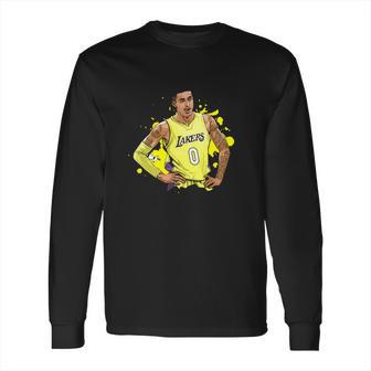 Vintage Graphic Kyle Kuzma Lakers Team Artwork Long Sleeve T-Shirt | Favorety CA