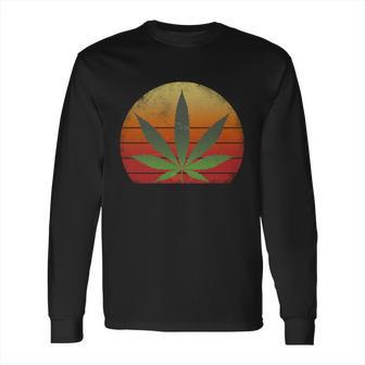 Vintage Marijuana Weed Sunset Long Sleeve T-Shirt | Favorety