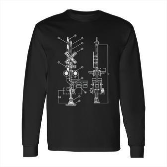 Vintage Railway Model10 Crossing Patent Drawing Model Train Long Sleeve T-Shirt | Favorety UK