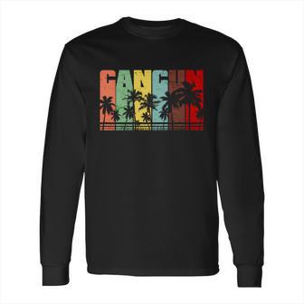 Vintage Retro Cancun Palm Tree Logo Long Sleeve T-Shirt | Favorety CA