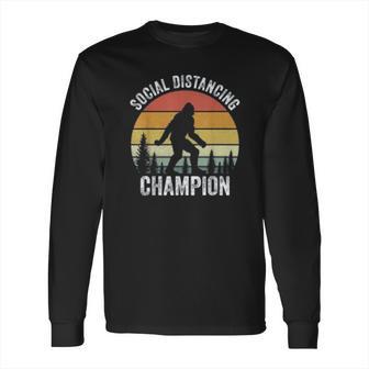 Vintage Retro Social Distancing Champion Bigfoot Long Sleeve T-Shirt | Favorety AU