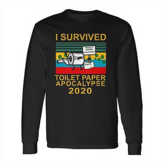 Vintage Version I Survived Toilet Paper Apocalypse 2020 Funny Long Sleeve T-Shirt | Favorety AU