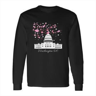 Washington Dc Capitol Building Cherry Blossoms Long Sleeve T-Shirt | Favorety