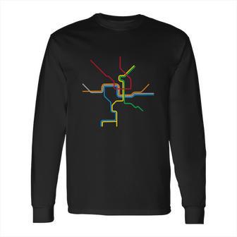 Washington Dc Metro Subway Map Shirt - Color Lines Long Sleeve T-Shirt | Favorety UK