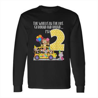 The Wheels On The Bus 2Nd Birthday 2 Yrs Old Family Matching Long Sleeve T-Shirt | Favorety DE