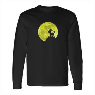 Wild Goat Lover Yellow Moon Dark Forest Funny Gift Long Sleeve T-Shirt | Favorety