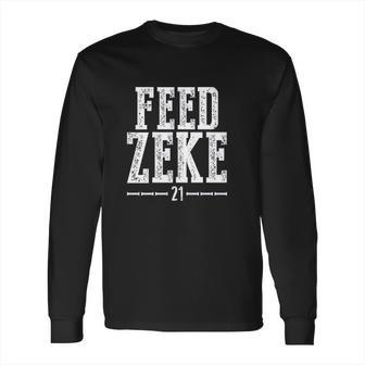 Wishful Inking Football Fans Feed Zeke Vintage Long Sleeve T-Shirt | Favorety