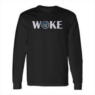 Woke Flat Earth Society Planet Gift Long Sleeve T-Shirt | Favorety