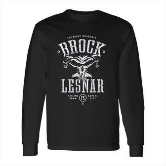 Wwe Brock Lesnar Stencil Type With Skull Long Sleeve T-Shirt | Favorety DE