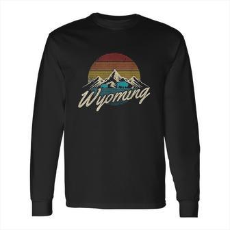 Wyoming Vintage Mountains Bison American Buffalo Long Sleeve T-Shirt | Favorety AU