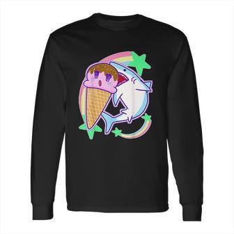 Yume Kawaii Pastel Goth Ice Cream And Shark Fairy Kei Long Sleeve T-Shirt | Favorety CA