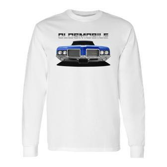 1972 Oldsmobile 442 Front Blue Ii Long Sleeve T-Shirt | Favorety