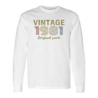 40Th Birthday Gift Retro Birthday Vintage 1981 Long Sleeve T-Shirt | Favorety UK