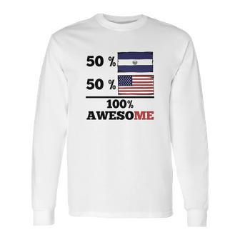 50 Percent El Salvadorian 50 Percent American Long Sleeve T-Shirt | Favorety AU