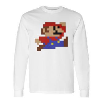 8-Bit Mario Nintendo Jumping Long Sleeve T-Shirt | Favorety AU