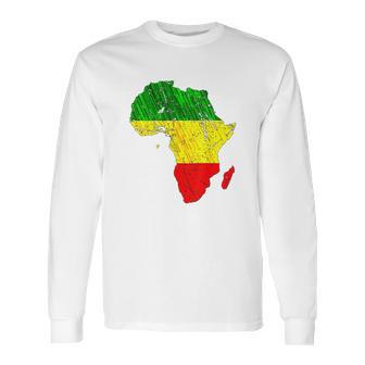 Africa Map Reggae Rasta Green Yellow Red Africa Pride Long Sleeve T-Shirt | Favorety