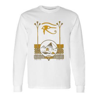 Ancient Egyptian Eye Of Horus Egypt Art Pyramid Long Sleeve T-Shirt | Favorety UK