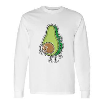 Avocado Seed Fat Funny Vegan Big Scratching Long Sleeve T-Shirt | Favorety UK