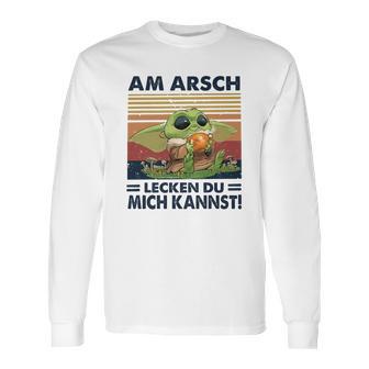 Baby Yoda Am Arsch Lecken Du Mich Kannst Vintage Shirt Mf Long Sleeve T-Shirt | Favorety