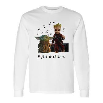 Baby Yoda And Baby Groot Friends Long Sleeve T-Shirt | Favorety CA