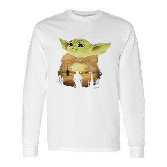 Baby Yoda Sunset Sweater Long Sleeve T-Shirt | Favorety AU