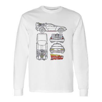 Back To The Future Delorean Blueprint Long Sleeve T-Shirt | Favorety CA