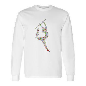 Baton Twirling Girl Silhouette Gift Twirler Gifts Long Sleeve T-Shirt | Favorety AU