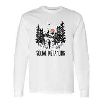 Camping Hiking Outdoors Social Distancing Long Sleeve T-Shirt | Favorety UK