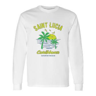 Caribbean Saint Lucia Long Sleeve T-Shirt | Favorety