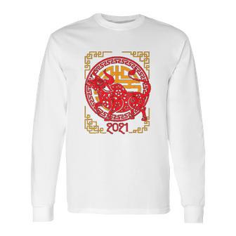 Chinese New Year Of Ox 2021 Ornamental Zodiac Bulls Long Sleeve T-Shirt | Favorety UK