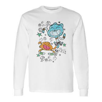 Cn The Amazing World Of Gumball And Darwin Sketches Long Sleeve T-Shirt | Favorety CA