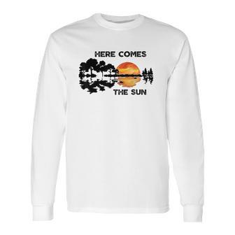 Here Comes The Sun Guitar Silhouette Music Lover Graphic Long Sleeve T-Shirt | Favorety CA